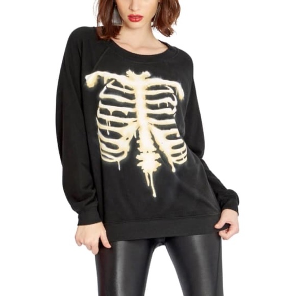 Wildfox Sweaters - WILDFOX Golden Skeleton Sommers Sweater Black Sz M